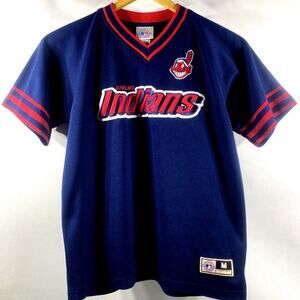 Cleveland Indians Chief Wahoo Jersey Shirt Boys Large 12-14 Haddad Apparel